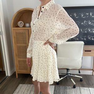 Zara polka dot button down dress
